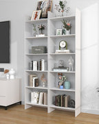 6-Tier Bookshelf, 66.9 Inches Floor Standing Bookcase, Display Storage Shelf, Corner Shelf, Home Decor Furniture for Home Office, Living Room, Bedroom, White 01103XBC