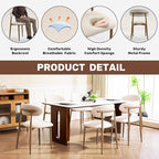 UVV Dining Chairs Set of 6, Metal Kitchen Chairs with Modern Fabric Upholstered for Dining Room, Beige