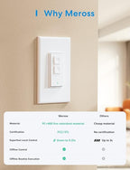 meross Smart Dimmer Switch, Single Pole WiFi Light Switch Works with Apple HomeKit, Alexa, Remote/Voice Control and Schedule, Neutral Wire Required, 2.4GHz WiFi Only, No Hub Required, 2 Pack