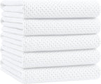 Homaxy 100% Cotton Oversized Waffle Weave Kitchen Towels, 5-Pack, White | 20 x 28 Inches, Ultra Soft Absorbent Dish Towels, Quick Drying Large Cleaning Towels