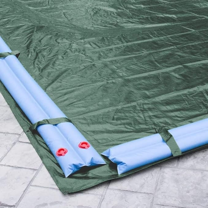 Robelle 30 x 50 ft Heavy Duty Green Winter Pool Cover for Inground Pools, 5 ft Overlap (35 x 55 ft Cover Size), Solid 8 x 8 Scrim, 2.36 oz/yd2, 10-Year Warranty, Style: 323050R