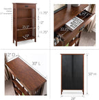 Leick Home 82262 Mission Mantel Height Bookcase with Slatted Sides and Top Drawer, Made with Solid Wood, for Living Rooms, Mission Oak Finish, Brownbronze