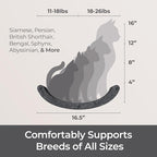 Wall Mounted Cat Hammock Bed by Pryde Pets - Floating Perch Curved Shelf, 100% Sustainable PET Felt Feline Enrichment Climber Furniture for Indoor Cats, Modern Climbing Gym Jungle Design (Charcoal)