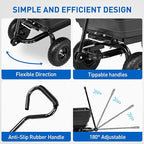 Yesker Garden Carts - 900lbs Dump Wagon with All Terrain Inflatable Wheels for Yard Lawn Farms Gardening - Heavy Duty Utility Outdoor Hauling Wheelbarrow