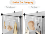 HOMIDEC 6-Cube Light Grey Cube Storage Organizer, Modular Storage Shelf with Hammer, Bin Cabinet Closet Bookshelf for Living Room, Bedroom, Office, Each Cube Size 11.8 x 11.8 inch