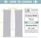 ChrisDowa Blackout Curtains 72 inches Long for Bedroom - 2 Panels Set Grommet Thermal Insulated Room Darkening Curtains for Living Room (Black, 42 x 72 Inch)