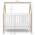 Storkcraft Orchard 5-in-1 Convertible Crib (White with Driftwood) – GREENGUARD Gold Certified, Canopy Style Baby Crib, Converts from Crib to Toddler Bed, Daybed and Full-Size Bed