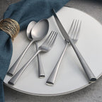 Alata Bailey 20-Piece Forged Stainless Steel Flatware Set Cutlery Set,Service for 4,Matte Satin Finish,Dishwasher Safe…