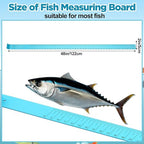 Zonon 2/15" x 2" x 48" Fish Measuring Board Anodized Aluminum Fish Ruler Blue Corrosion Resistant Boat Measuring Tool for Fishing Competition Fresh and Salt Water