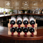 Wooden Wine Rack, countertop Wine Rack, 8-Bottle Stackable Wine Storage Rack, DIY Assembled Wine Holder, Used in Kitchens, countertops, etc (2 Layers with 8 Bottles)