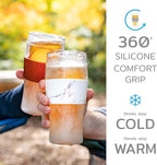 Host FREEZE Beer Cooling Cups, Frozen Beer Mugs, Freezable Pint Glass Set, Insulated Pint Glass to Keep Your Drinks Cold, Double Walled Insulated Glasses, Gift for Dad,16oz, Set of 2, Olive