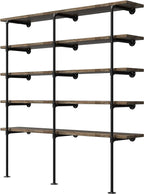 (14“Deep,3pcs)Industrial Retro Wall Mount Iron Pipe Shelf,DIY Open Bookshelf,Hung Bracket,Home Improvement Kitchen Shelves,Tool Utility Shelves, Office Shelves, Bookshelves and bookcases
