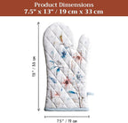 Maison d'Hermine Oven Gloves 100% Cotton Oven Mitt (7" x 13", Pack of 1) | With Loop Heat Resistant BBQ Cooking Gloves Baking Kitchen Handling Hot Pans Thanksgiving Christmas - Ice Florals