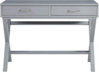 Linon Grey Campaign Style Sawyer Desk