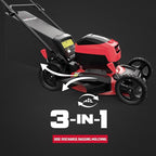 PowerSmart 40V 17" Brushless Cordless Lawn Mower + Leaf Blower (465 CFM), a 4.0Ah Battery and Charger Included
