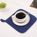 100% Cotton Kitchen Everyday Basic Terry Pot Holder Heat Resistant Coaster Potholder for Cooking and Baking Set of 5 Dark Blue