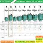 Standard 2-Pack 32 Gallon Yard Garden Bags (D18, H30 inch) with Gardening Gloves for Yard Waste,Debris Bags,Recycling Bin,Camping Trash Container,Laundry Bag,Lawn Grass Clippings,Leaf Bag w/ 4 Handles