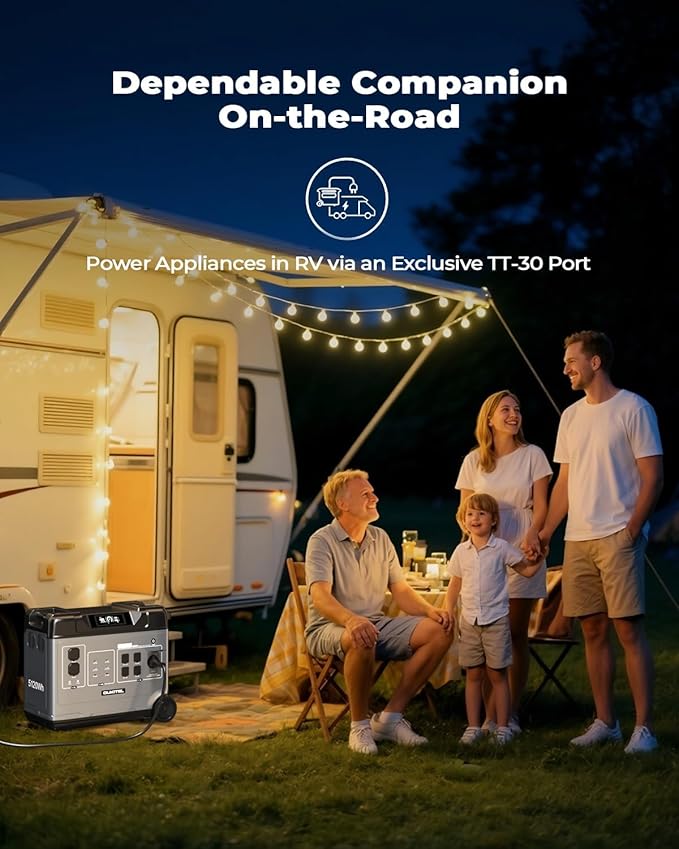 OUKITEL 5120Wh Power Station with 500W Solar Panel (2025 NEW), P5000 Pro Large Capacity Solar Generator, 5x3600W AC Output (5000W Peak), 1800W Fast Charging, 1000W MPPT Solar for Home Backup, RV