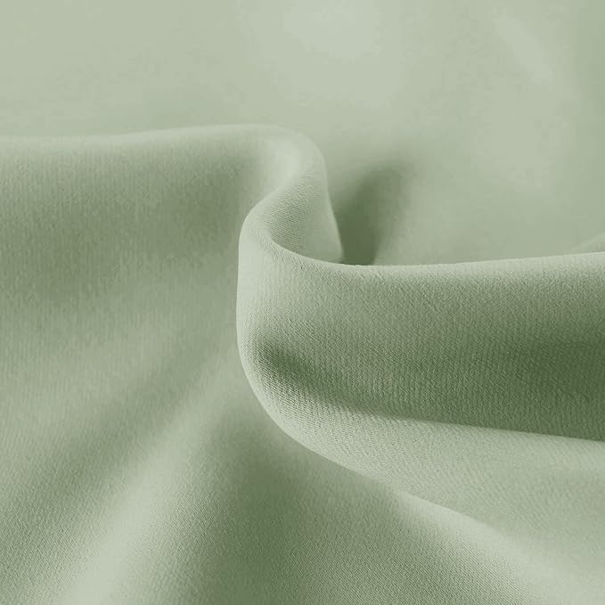 Hiasan Valance Curtains for Kitchen Blackout Thermal Insulated Solid Window Curtain Valance, Seafoam Green, 60 x 18 Inches, 1 Panel