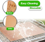 Grill Mats for Outdoor Grill, Set of 9 Copper Grill Mat For Gas Grill, 100% Non-Stick Copper Sheets for Grilling, 15.75 X 13 Inch