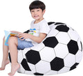 Lukeight Stuffed Animal Storage Bean Bag Chair Cover for Kids, Soccer Zipper Beanbag Chair Cover for Organizing Toddler & Kids' Rooms Plush Toys (Soccer, Large)