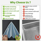 Silicone Shower Splash Guard, XXL Clear Bathtub Corner Splash Guard, Bathroom Shower Water Guard with Self-Adhesive, Can Be Adjustable Angle in Washbasin, Tubs, Sinks Etc - 2Pack