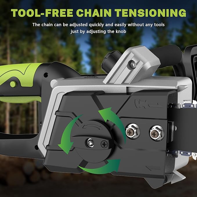 Cordless Chainsaw 16 Inch, 40V (2 x 20V MAX) Battery Powered Chain Saw, Brushless Chainsaw with Tool-free Chain Tension, Auto Oiler, 2 * 4.0Ah Battery & Fast Charger Included