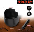 HOMEE 5.8 Inch Espresso Coffee Knock Box with Removable Knock Bar (Round) | Shock-absorbent espresso grounds knock box with Removable Knock Bar and Non-Slip Base for easy coffee ground disposal
