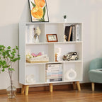 YAHARBO 8 Cube White Bookshelf,3 Tier Book Shelf with Legs,Modern Minimalist Bookcase,Open Book Shelves Storage Organizer,Frees Standing Wooden Display Bookcases for Small Space,Bedroom,Living Room