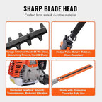 VEVOR 5-in-1 26cc 2 Cycle Gas Powered Dual Sided Hedge Trimmer, Weed Eater, String Trimmer, Edger, Pole Saw Chainsaw Pruner with EPA, CE and EMC Certification