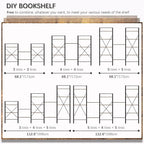 4NM Bookshelf 5 Tier Industrial Bookcase Home Office Adjustable Bookshelves Storage Shelves Organizer Vintage Book Shelf Display Rack for Living Room, Bedroom,Home- Rustic Brown