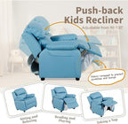 JC Home MACARON Kids Chair Leather Recliner Sofa Toddler Youth Children Child Ages 3-7, Small, Babyblue