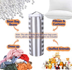 Stuffed Animal Storage Bean Bag Cover for Kids - Organize, Sit, Play & Box Help Promote Comfort and Relaxation - Perfect Playroom & Bedroom Plush Toys Beanbag, Cylinder, Best Gift for Kids