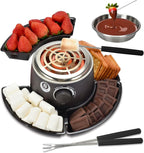 SANLE SOPFFY 2 in 1 Electric S'mores Maker & Fondue Pot,S'mores Maker Tabletop Indoor Kit with 4 Roasting Forks & 1 Flameless Temperature-controlled Heater,Christmas Gifts,Family Gifts