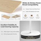Portable Laptop Floor Stand, Bedside/Sofa Table with Height Adjustable 18''~47'', Stylish Movable Workstation Floor Standing Desk for Office, Meeting Room, living room Easy Assembly, White