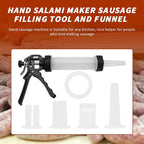 Hoypeyfiy Manual Sausage Stuffer, Homemade Sausage Filling Tool with Stuffing Tubes and Filling Nozzles, Hand Meat Filling Machine Salami Maker for Kitchen BBQ