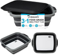 Tiawudi Large Collapsible BBQ Prep Tub with Lid(4.22 Gal/16L), Foldable Camping Sink with Colander, Cutting Board, Dish Basin for Kitchen, Bowl, Vegetable and Fruit, Storage Basket for Picnic