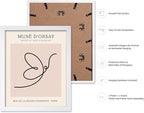 Poster Master Vintage Poster - Retro One Line Butterfly Drawing Print - Butterfly Line Art - Minimal Gift for Him, Her, Animal Lover - Abstract Decor for Home, Office, 11x14 White Framed