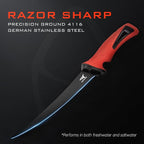 KastKing Intimidator 7'' Fillet Knife and Honing Rod, Fishing Gear for Men | Ultra-Sharp G4116 German Stainless-Steel Blades, Non-Slip Handle, Corrosion-Resistant, Protective Sheath, Fishing Knife