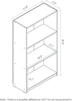 FURINNO Basic 3-Tier Bookcase Storage Shelves, Light Blue