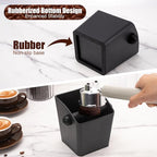 Espresso Knock Box - Shock-Absorbent Durable ABS Coffee Grounds Knock Box with Removable Knock Bar and Non-Slip Base, Ideal Coffee Bar Accessories for Father's Day Gift