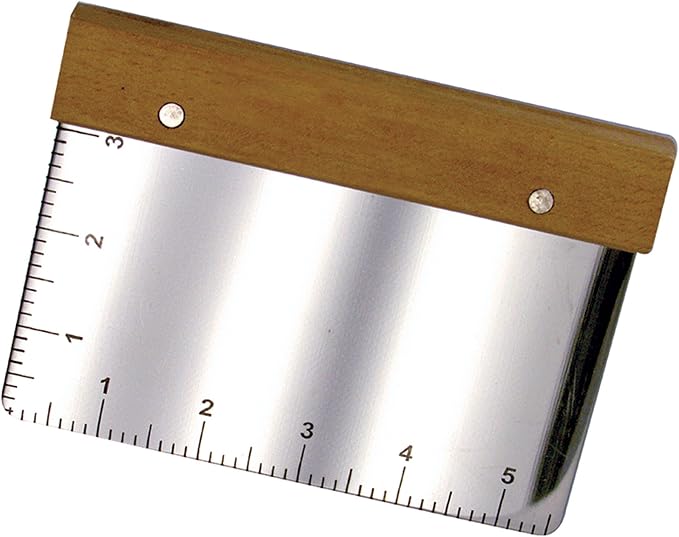 Fox Run Dough Scraper and Cutter, Stainless Steel With Measurements