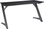 OSP Home Furnishings Beta Battlestation Gaming Desk with Bluetooth RGB LED Lights, Matte Black