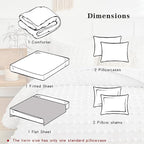 7 Pieces Tufted Dots Bed in a Bag King Comforter Set with Sheets White , Soft and Embroidery Shabby Chic Boho Comforters, Solid Color with Pom Pom Design, Jacquard Tufts Bedding Set for All Season