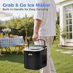 OSTBA Countertop Ice Maker Machine, Portable Ice Maker Makes 9 Bullet Ice Cubes in 6 Minutes, 26Lbs/Day Ice Makers Countertop with Self-Cleaning, Compact Mini Ice Maker for Home Kitchen RV Party