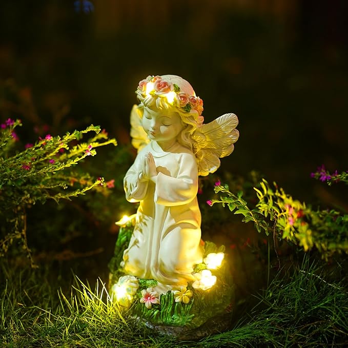 Angel Garden Decor Statue Solar Angel Decorations for Yard Outdoor Decorations for Patio Gift for Mom