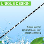 BRIOUT 2 Pcs Bar Spoon, 12 Inches Long Handle Drink Stirrer, Stainless Steel Bar Cocktail Mixing Spoons with Double Ended Design for Stirring, Black
