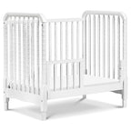 DaVinci Jenny Lind 3-in-1 Convertible Mini Crib in White, Removable Wheels, Greenguard Gold Certified