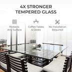Fab Glass and Mirror Tempered Glass Table Top 30x60 Inch Rectangle 1/4" Thick Clear Furniture Protector with Flat Polish Edge Eased Corners for Coffee Dining Tables Desks