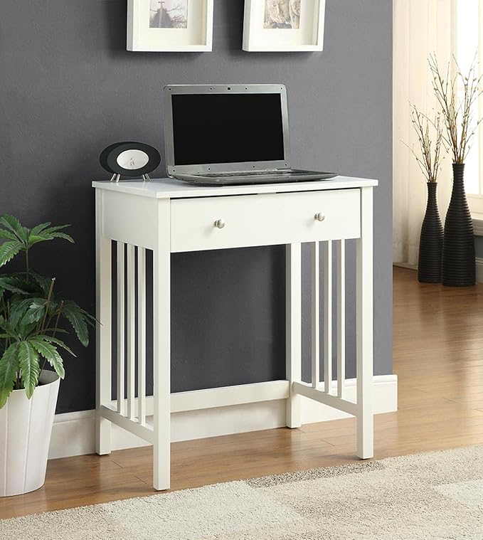 Convenience Concepts Designs2Go Mission Desk with Keyboard Drawer, White